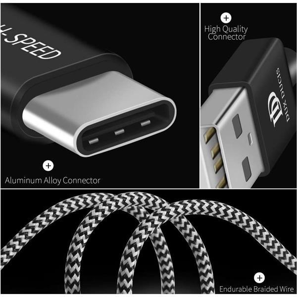 Grote foto dux ducis fast charging 2.1a usb c oplaad kabel 2 meter telecommunicatie mobieltjes