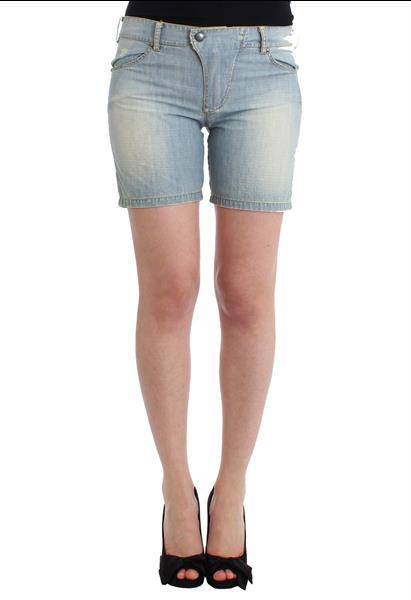 Grote foto ermanno scervino beachwear blue denim city casual dress shor kleding dames broeken en pantalons