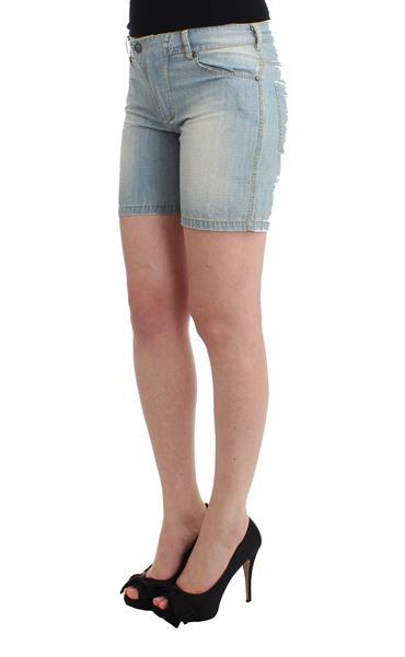 Grote foto ermanno scervino beachwear blue denim city casual dress shor kleding dames broeken en pantalons