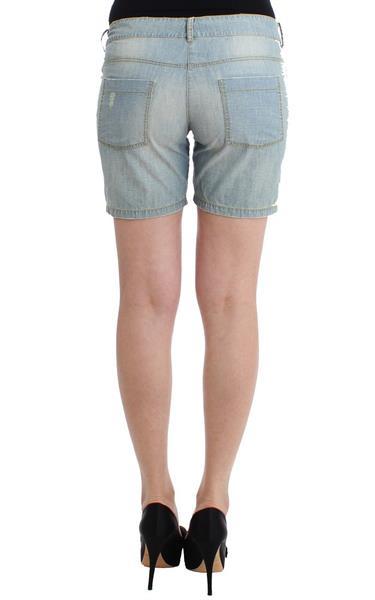 Grote foto ermanno scervino beachwear blue denim city casual dress shor kleding dames broeken en pantalons