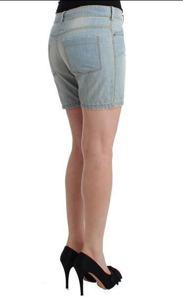 Grote foto ermanno scervino beachwear blue denim city casual dress shor kleding dames broeken en pantalons