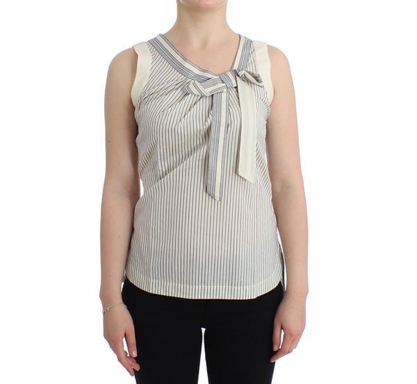Grote foto ermanno scervino beachwear striped top blouse shirt bow tank kleding dames t shirts