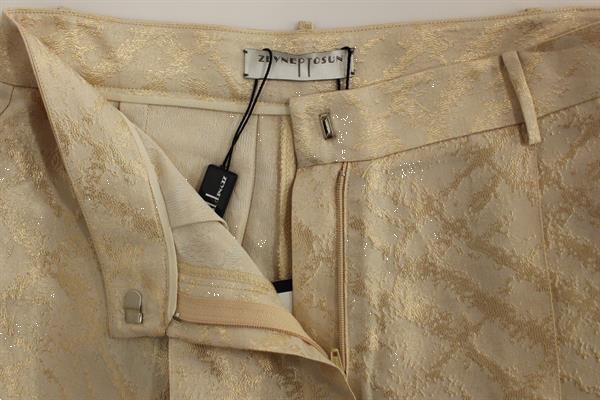 Grote foto zeyneptosum beige brocade above knee shorts it44 l kleding dames broeken en pantalons