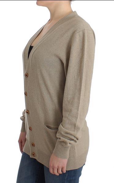 Grote foto ermanno scervino beige cardigan wool cashmere sweater knit i kleding dames truien en vesten