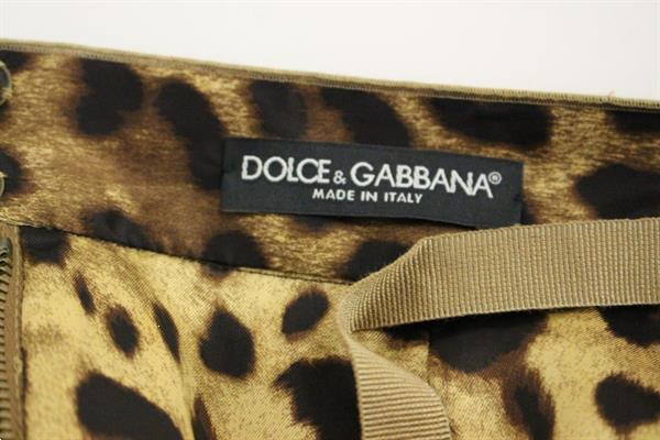 Grote foto dolce gabbana beige leopard corduroy long skirt it38 xs kleding dames jurken en rokken