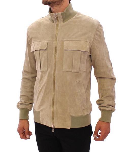Grote foto galliano beige suede leather jacket coat it50 m l kleding heren jassen zomer