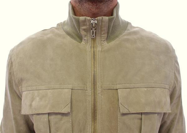 Grote foto galliano beige suede leather jacket coat it50 m l kleding heren jassen zomer