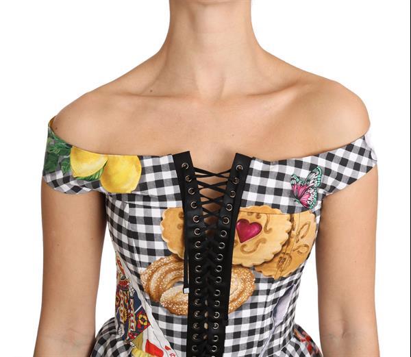 Grote foto dolce gabbana black and white corset blouse sicily lemon c kleding dames t shirts