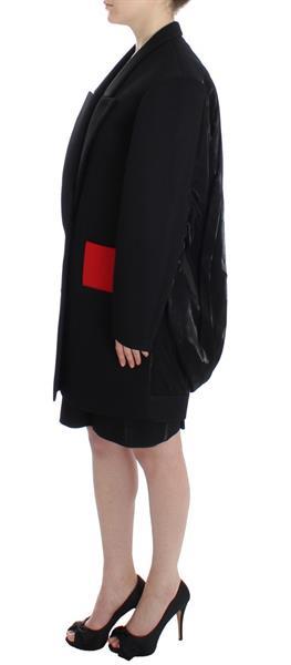 Grote foto kaale suktae black coat trench long draped jacket blazer it4 kleding heren kostuums en colberts