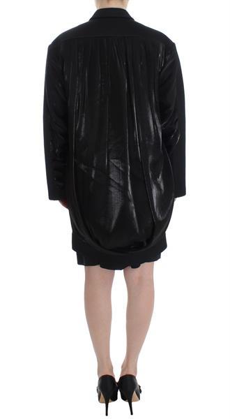 Grote foto kaale suktae black coat trench long draped jacket blazer it4 kleding heren kostuums en colberts