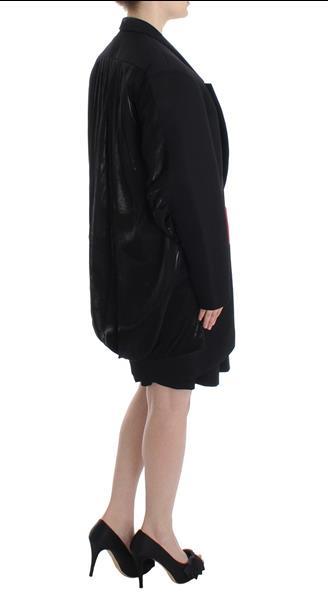 Grote foto kaale suktae black coat trench long draped jacket blazer it4 kleding heren kostuums en colberts