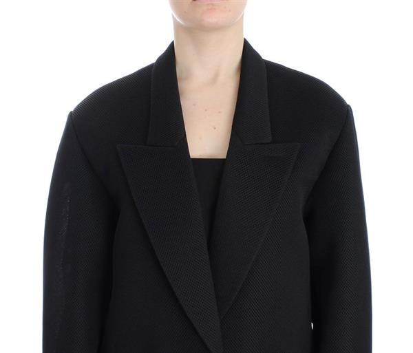 Grote foto kaale suktae black coat trench long draped jacket blazer it4 kleding heren kostuums en colberts