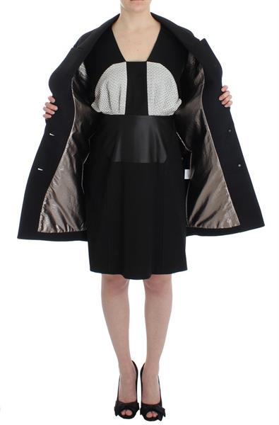 Grote foto kaale suktae black coat trench long draped jacket blazer it4 kleding heren kostuums en colberts