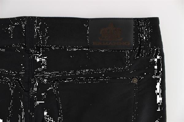 Grote foto ermanno scervino black cotton blend regular fit pants it42 m kleding dames spijkerbroeken en jeans