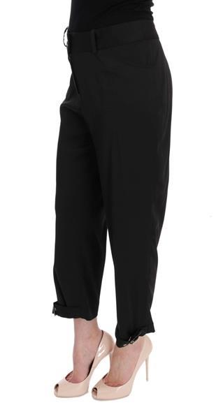 Grote foto bencivenga black cotton capri dress pants it50 xxl kleding dames spijkerbroeken en jeans