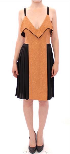 Grote foto filos black bronze silk sleeveless above sheath dress it42 m kleding dames jurken en rokken