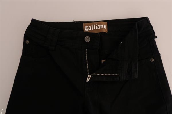 Grote foto galliano black cotton denim stretch regular fit jeans w27 kleding dames spijkerbroeken en jeans