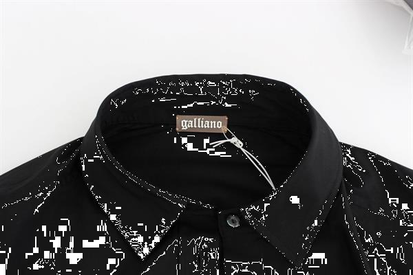 Grote foto galliano black cotton shirt top it42 m kleding dames t shirts