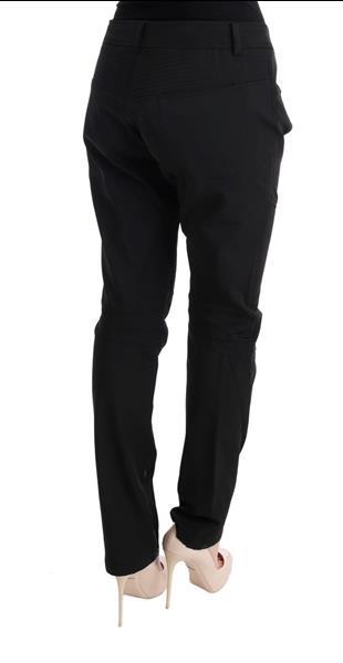 Grote foto ermanno scervino black cotton slim fit casual pants it48 xxl kleding dames spijkerbroeken en jeans