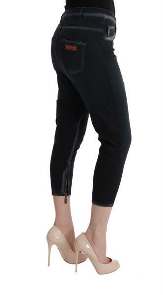 Grote foto cavalli black cotton stretch baggy jeans w26 kleding dames spijkerbroeken en jeans