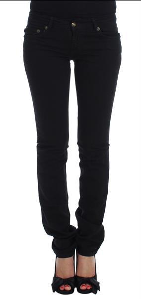 Grote foto cavalli black cotton stretch slim skinny fit jeans w32 kleding dames spijkerbroeken en jeans