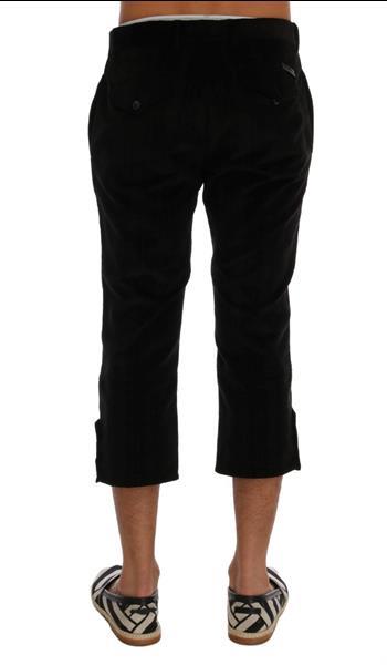 Grote foto dolce gabbana black cotton striped cropped pants it52 l kleding heren spijkerbroeken en jeans