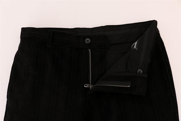 Grote foto dolce gabbana black cotton striped cropped pants it52 l kleding heren spijkerbroeken en jeans