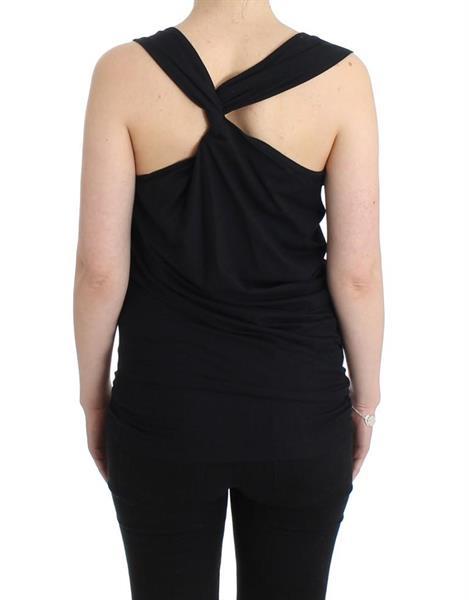 Grote foto cavalli black cotton tank top it50 3xl kleding dames t shirts