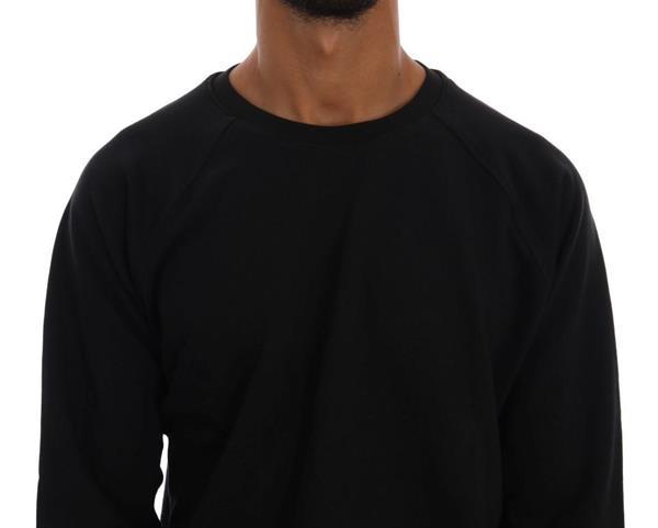 Grote foto daniele alessandrini black crewneck cotton pullover sweater kleding heren truien en vesten