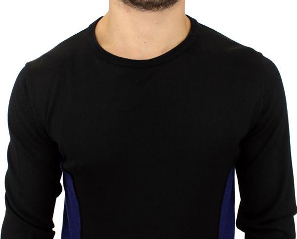 Grote foto costume national black crewneck wool sweater it48 m kleding heren truien en vesten