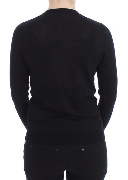 Grote foto dolce gabbana black crewneck sweater pullover top it46 xl kleding dames truien en vesten