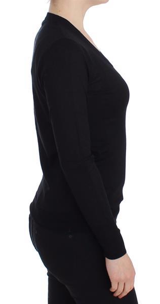 Grote foto dolce gabbana black crewneck sweater pullover top it46 xl kleding dames truien en vesten