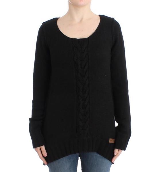 Grote foto cavalli black knitted wool sweater it46 xl kleding dames truien en vesten