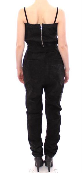 Grote foto la maison du couturier black leather jumpsuit it42 m kleding dames jassen zomer