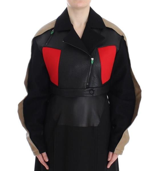 Grote foto kaale suktae black short croped coat biker jacket it40 s kleding dames jassen zomer