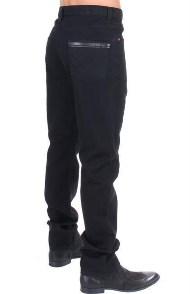 Grote foto costume national black straight fit stretch denim jeans w34 kleding heren spijkerbroeken en jeans