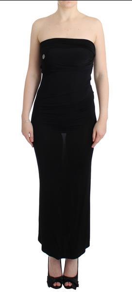 Grote foto cavalli black strapless maxi dress it44 l kleding dames jurken en rokken