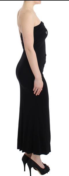 Grote foto cavalli black strapless maxi dress it44 l kleding dames jurken en rokken