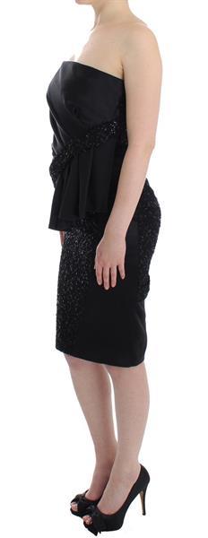 Grote foto masha ma black strapless embellished pencil dress s kleding dames jurken en rokken