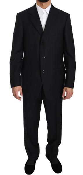 Grote foto ermenegildo zegna black stripe two piece 3 button wool suit kleding heren kostuums en colberts