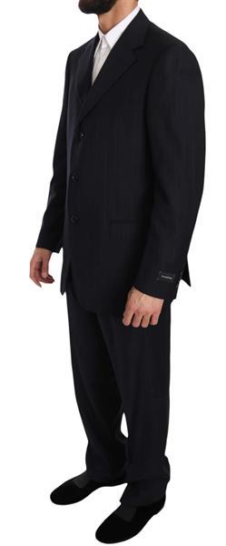 Grote foto ermenegildo zegna black stripe two piece 3 button wool suit kleding heren kostuums en colberts