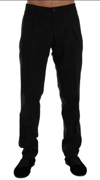 Grote foto dolce gabbana black striped cotton dress formal pants it52 kleding heren spijkerbroeken en jeans