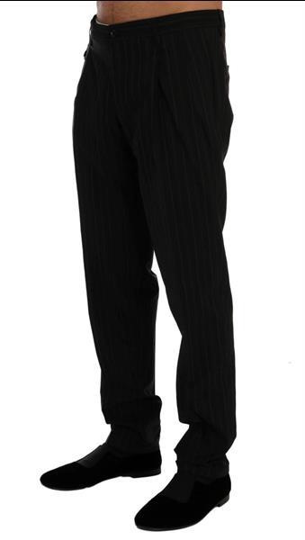 Grote foto dolce gabbana black striped cotton dress formal pants it52 kleding heren spijkerbroeken en jeans