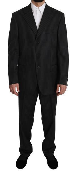 Grote foto z zegna black striped two piece 3 button 100 wool suit it52 kleding heren kostuums en colberts