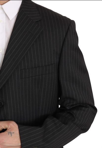 Grote foto z zegna black striped two piece 3 button 100 wool suit it52 kleding heren kostuums en colberts