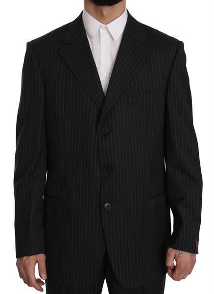 Grote foto z zegna black striped two piece 3 button 100 wool suit it52 kleding heren kostuums en colberts