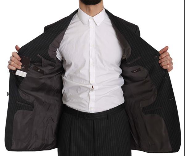Grote foto z zegna black striped two piece 3 button 100 wool suit it52 kleding heren kostuums en colberts