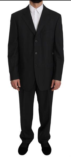 Grote foto z zegna black striped two piece 3 button wool suit it52 x kleding heren kostuums en colberts