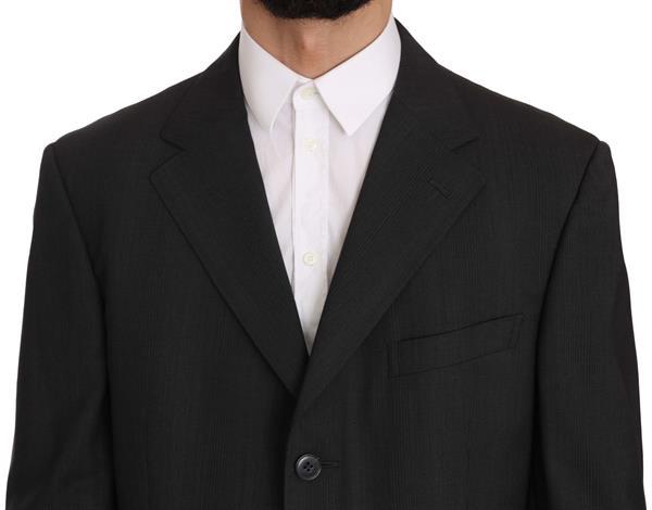 Grote foto z zegna black striped two piece 3 button wool suit it52 x kleding heren kostuums en colberts