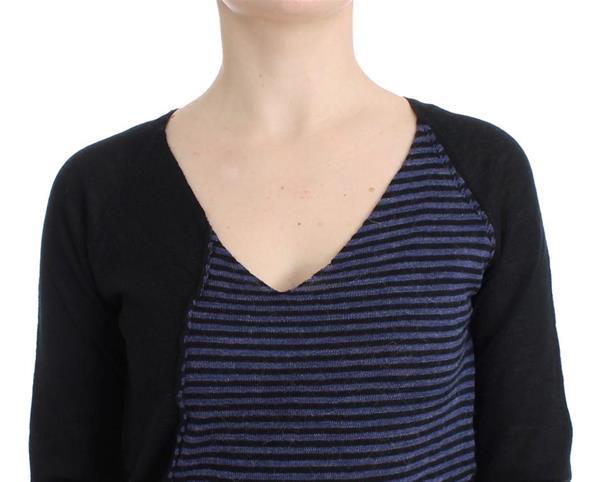 Grote foto costume national black striped v neck sweater xs kleding dames truien en vesten